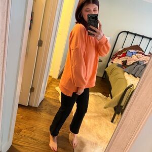 Oversized Coral Orange Sweatshirt size s